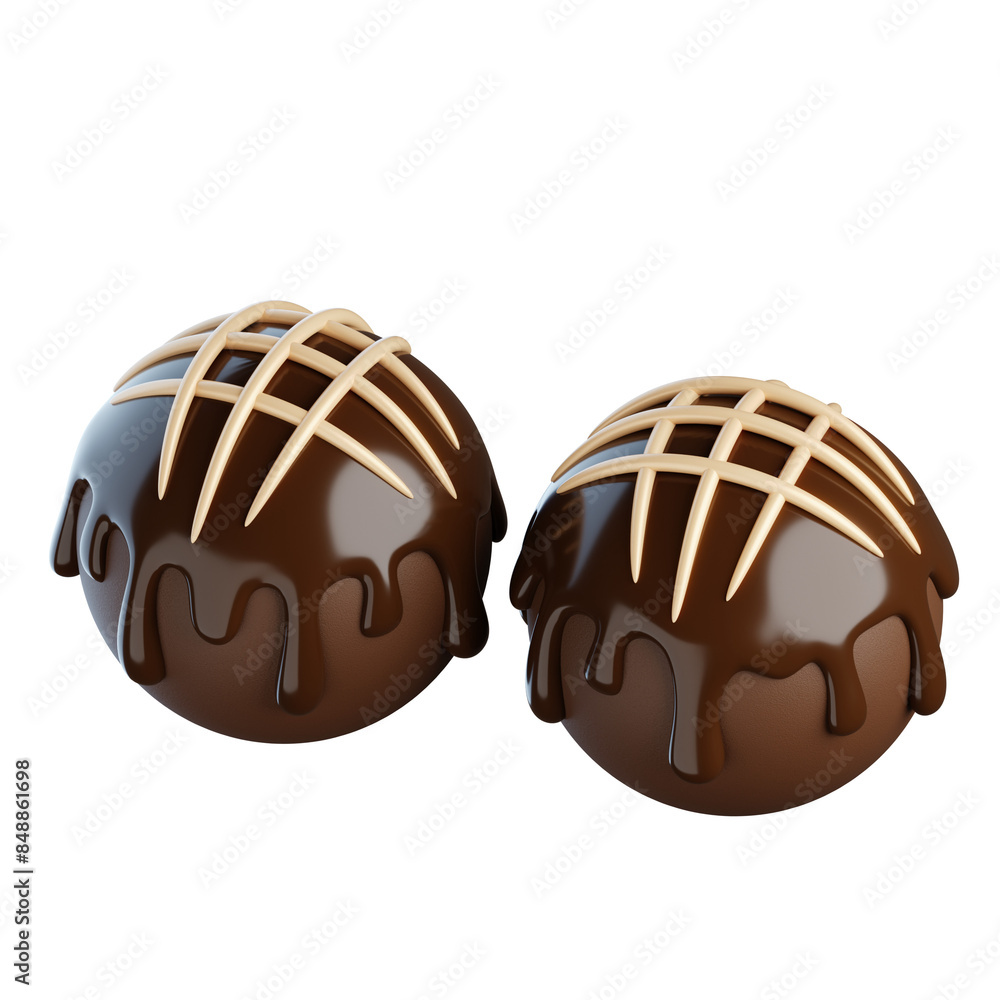 Obraz premium Chocolate Ball 3D Icon