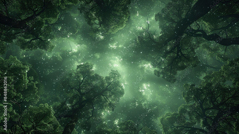 Fototapeta premium Abstract Art Of Connections In A Forest Ecosystem, Abstract Background HD For Designer