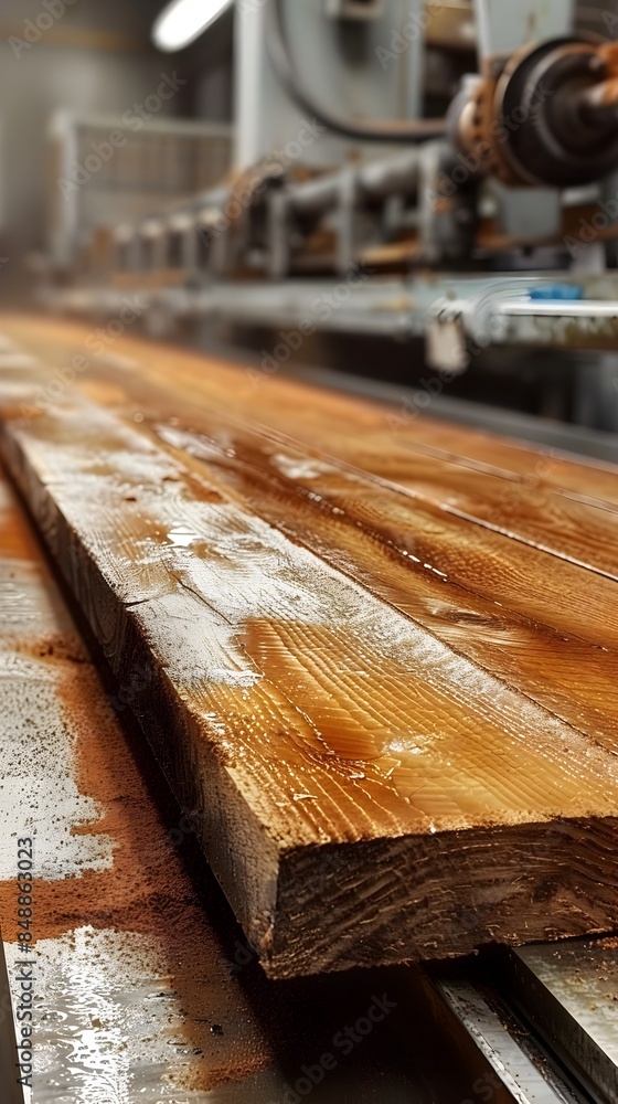 Redwood Planks Being Sanded to Perfection for a Flawless Finish Redwood Planks Being Sanded to Perfection for a Flawless Finish