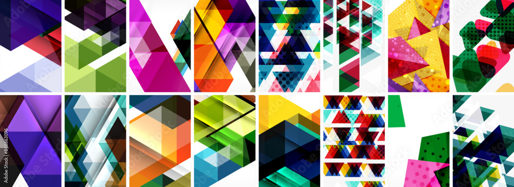 Set of abstract minimal geometric backgrounds with lines, circles and triangles. Vector Illustration For Wallpaper, Banner, Background, Card, Book Illustration, landing page Set of abstract minimal geometric backgrounds with lines, circles and triangles. Vector Illustration For Wallpaper, Banner, Background, Card, Book Illustration, landing page