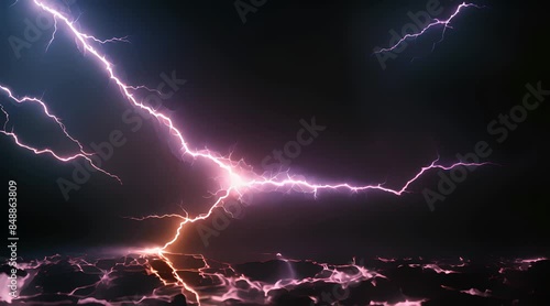 Wallpaper Mural background of lightning flashes, 4k resolution footage, generated AI Torontodigital.ca