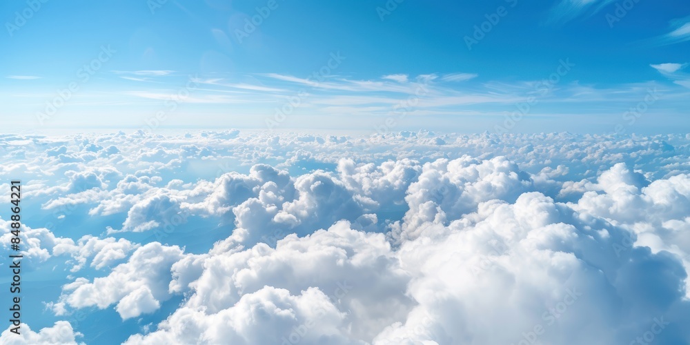 Naklejka premium cloud view Blue sky on a sunny day.