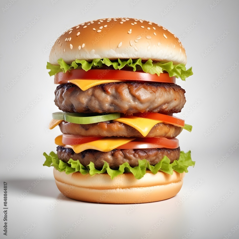 Delicious hamburger isolated on white background Delicious hamburger isolated on white background