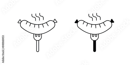 sausage icon with white background vector stock illustration