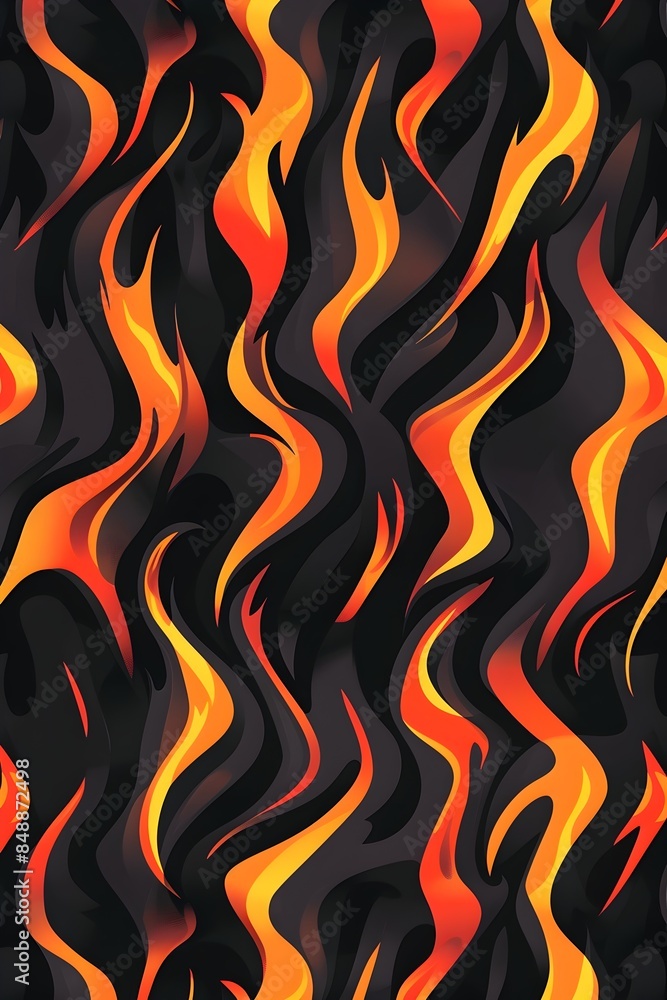 Stylized Fiery Abstract Pattern with Sharp Geometric Flames and Dynamic Lines Stylized Fiery Abstract Pattern with Sharp Geometric Flames and Dynamic Lines