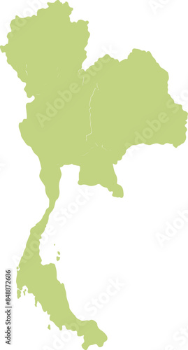 Thailand travel map color illustration