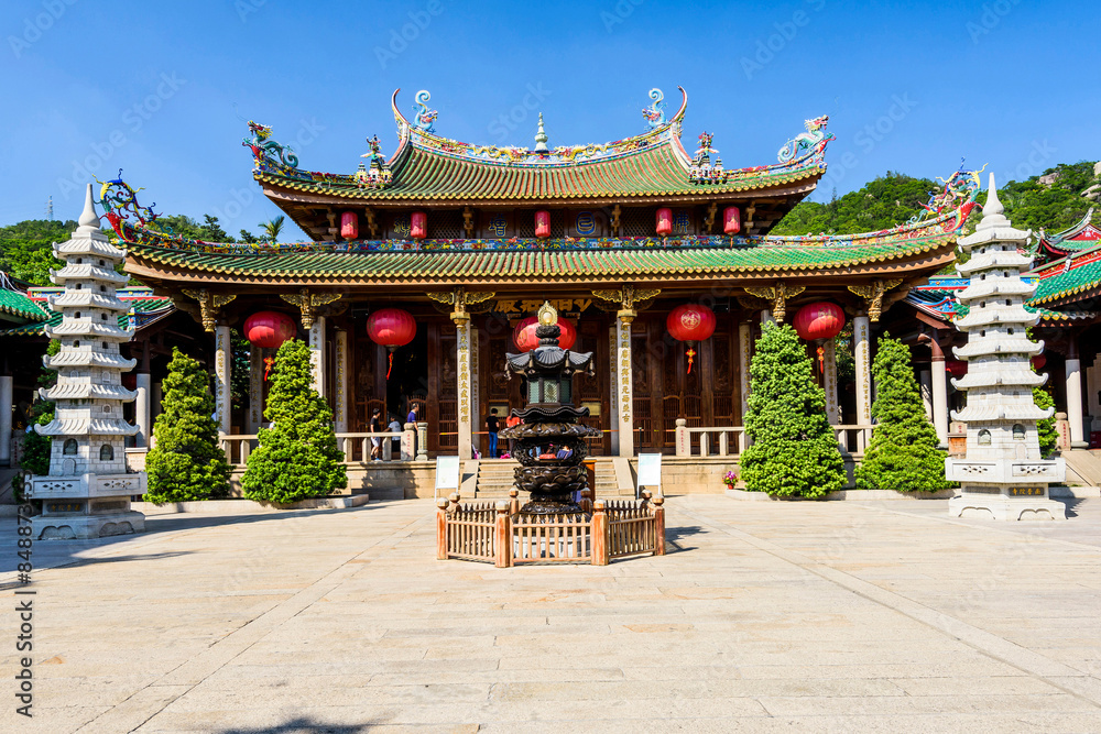 Building view of South Putuo Temple. It is a famous Buddhist shrine in Xiamen, China. Building view of South Putuo Temple. It is a famous Buddhist shrine in Xiamen, China.