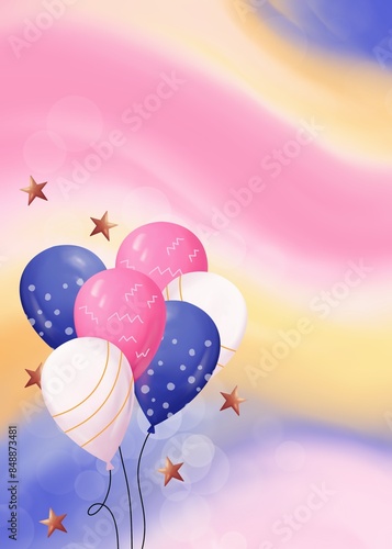 Colorfull background with colorfull balloons. Celebration party