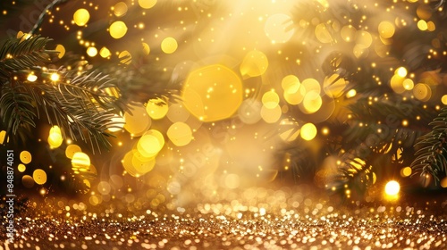 Abstract Christmas background with a texture resembling shiny gold glitter