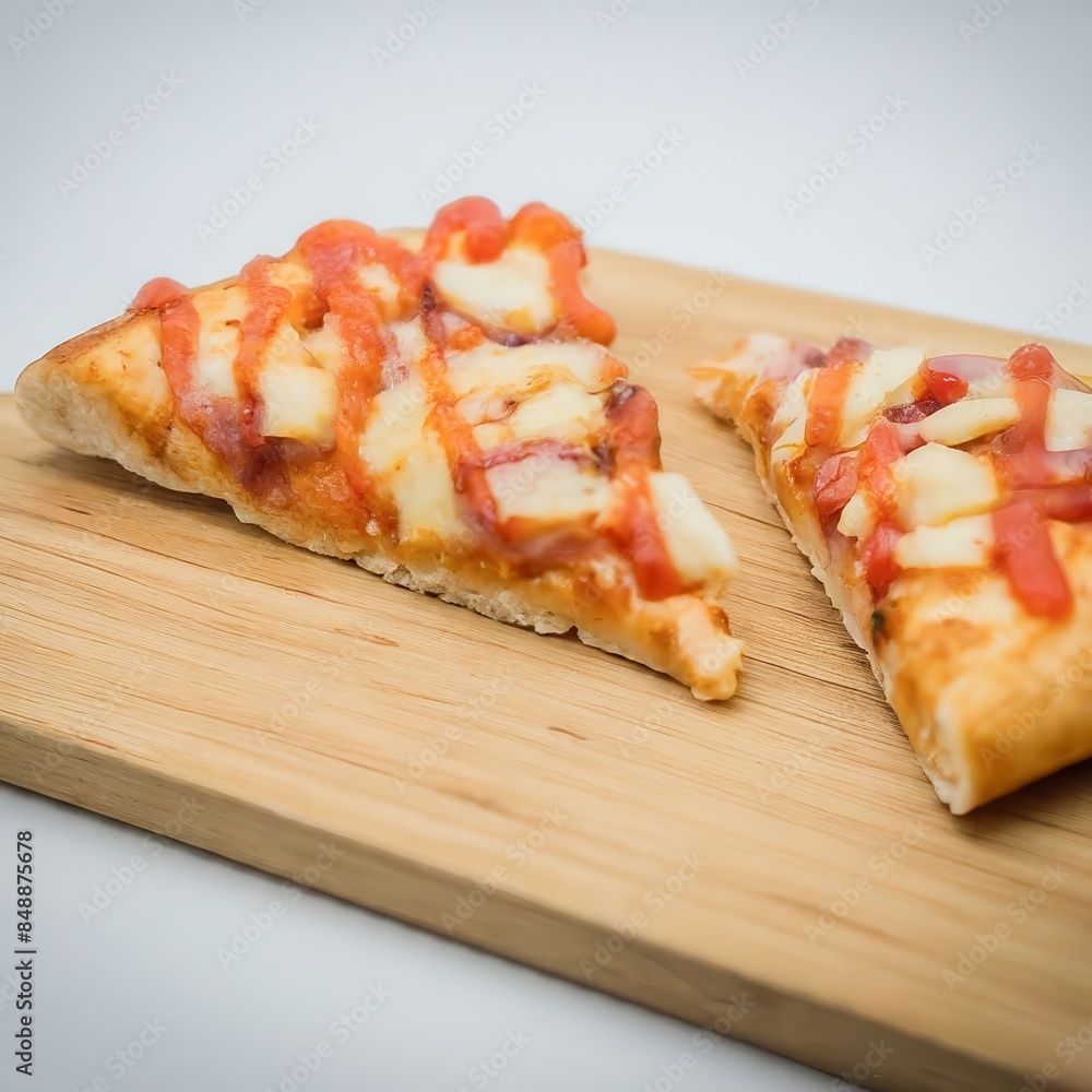 pizza slices  isolated on white background