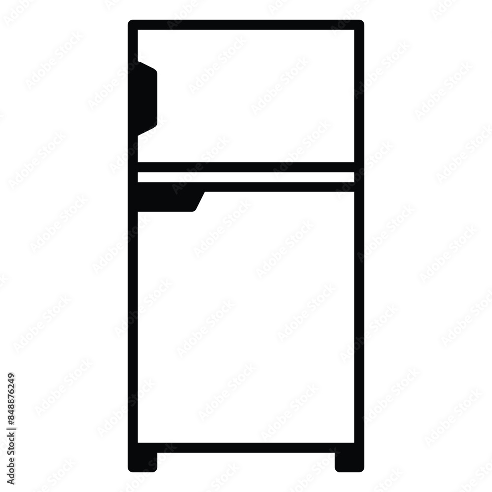 Fridge icon vector or logo illustration outline black color style Fridge icon vector or logo illustration outline black color style