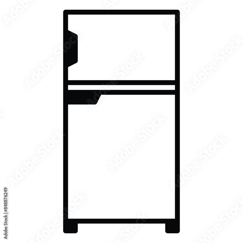 Fridge icon vector or logo illustration outline black color style