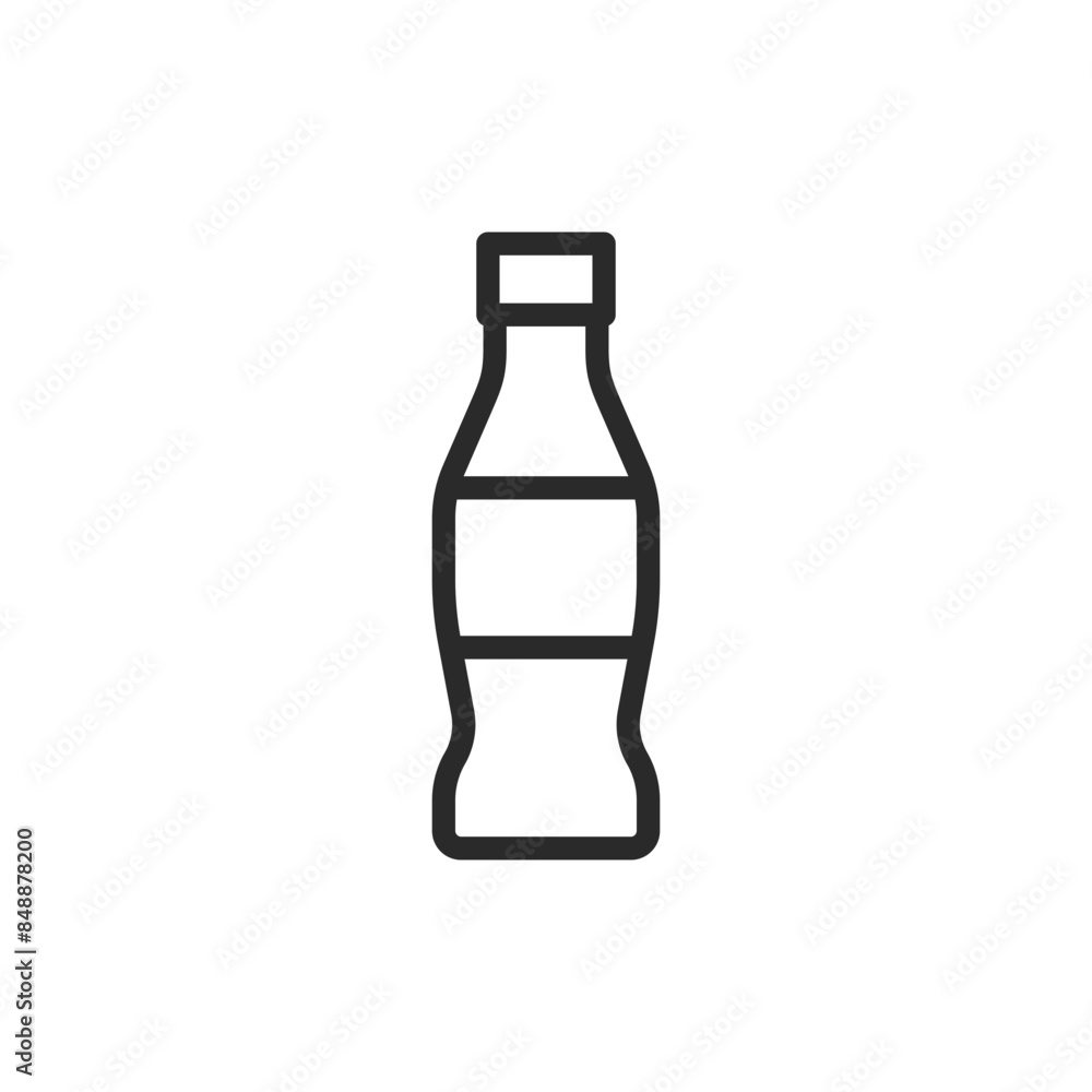Bottle of soda, linear style icon. A bottle, soda or other bottled beverages. Editable stroke width. Bottle of soda, linear style icon. A bottle, soda or other bottled beverages. Editable stroke width.