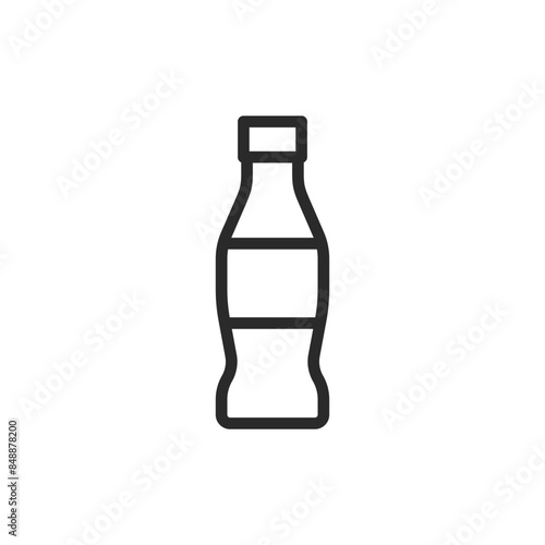 Bottle of soda, linear style icon. A bottle, soda or other bottled beverages. Editable stroke width.