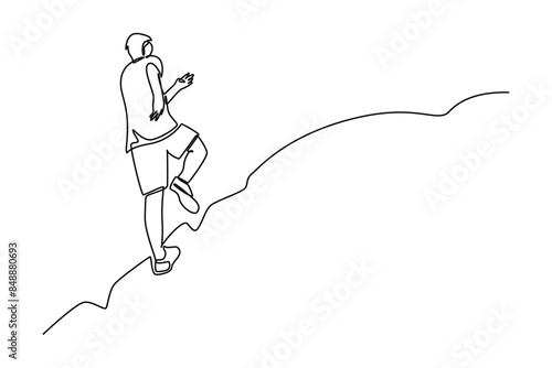 Earthquake safety concept. Single line draw design vector graphic illustration.