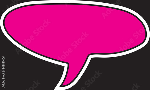 Pink cloud background and black frame with wave edge and on a black backdrop. Block or message box and chat comments