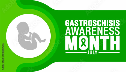 July is Gastroschisis Awareness Month background template. Holiday concept. use to background, banner, placard, card, and poster design template with text inscription and standard color. vector