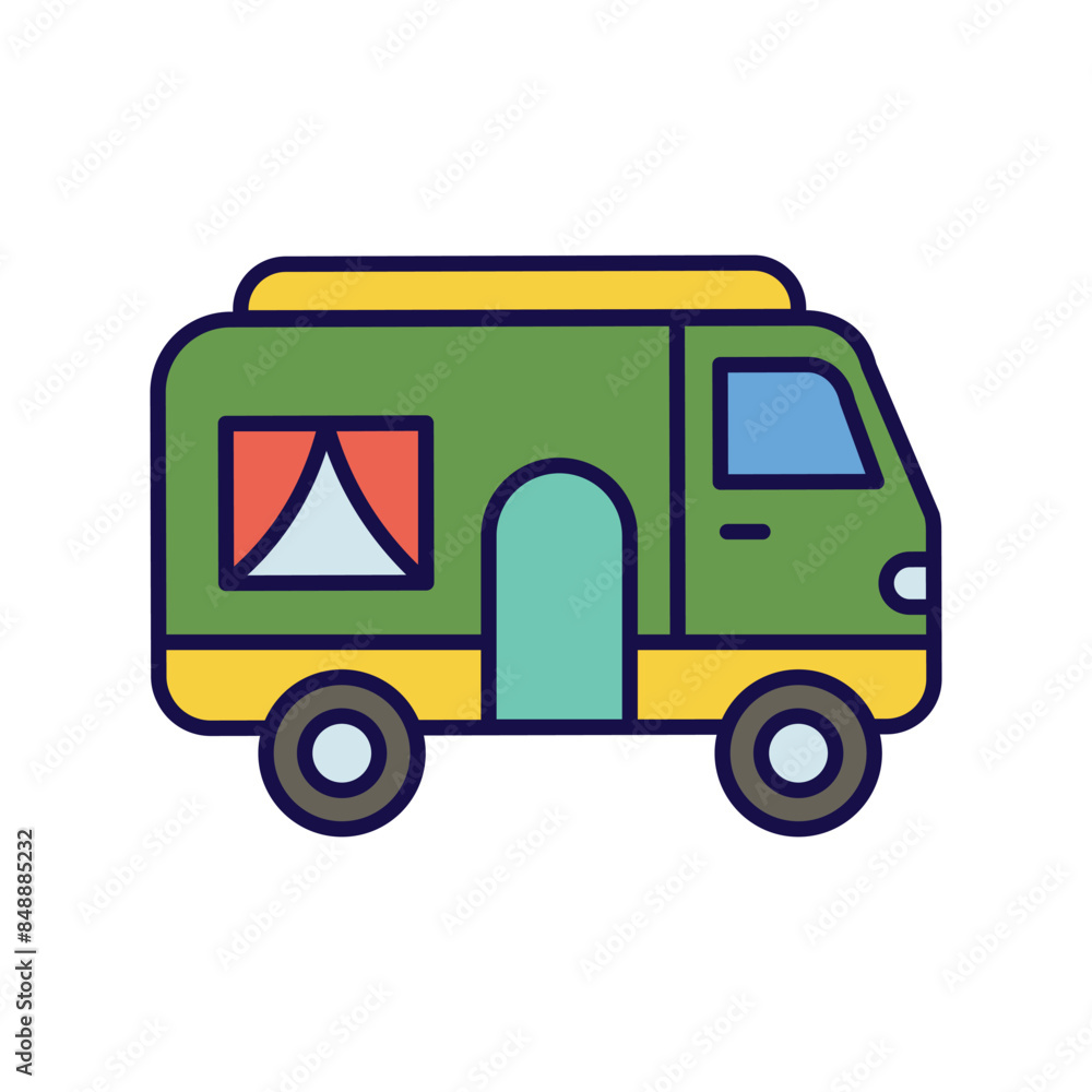 camper van icon with white background vector stock illustration camper van icon with white background vector stock illustration
