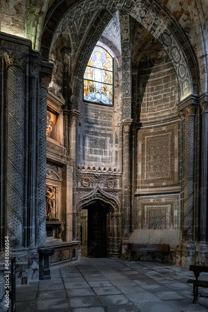 interior view of the Avila Cathedral with its bloodstone walls interior view of the Avila Cathedral with its bloodstone walls