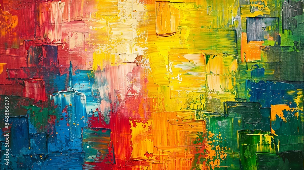 Fototapeta premium Vibrant Canvas of Abstract Color Explosions