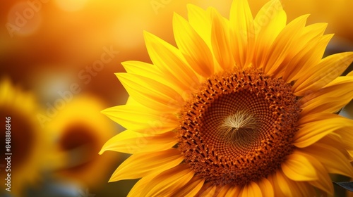 sunflower, its petals radiating with golden light.