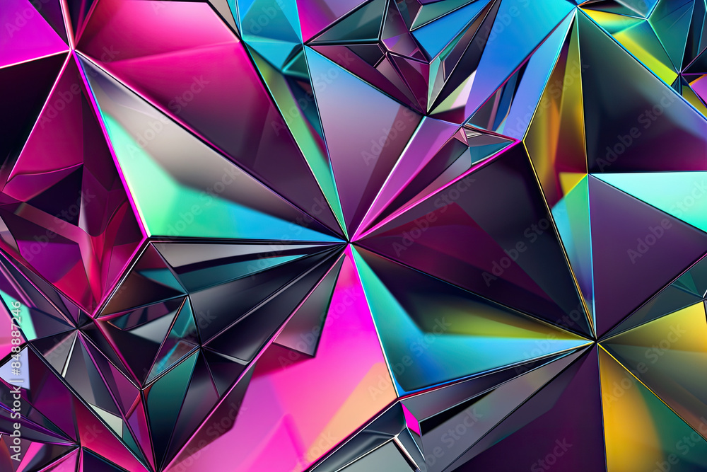 Obraz premium Abstract 3D Background with Geometric Shapes and Dynamic Colors