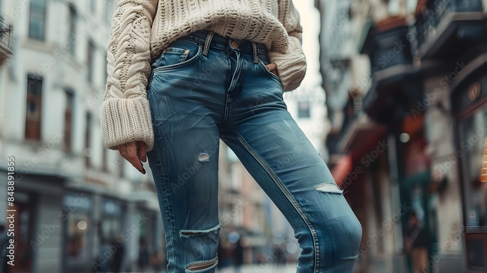Casual Urban Fashion Outfit with Oversized Sweater Jeans and Boots Casual Urban Fashion Outfit with Oversized Sweater Jeans and Boots