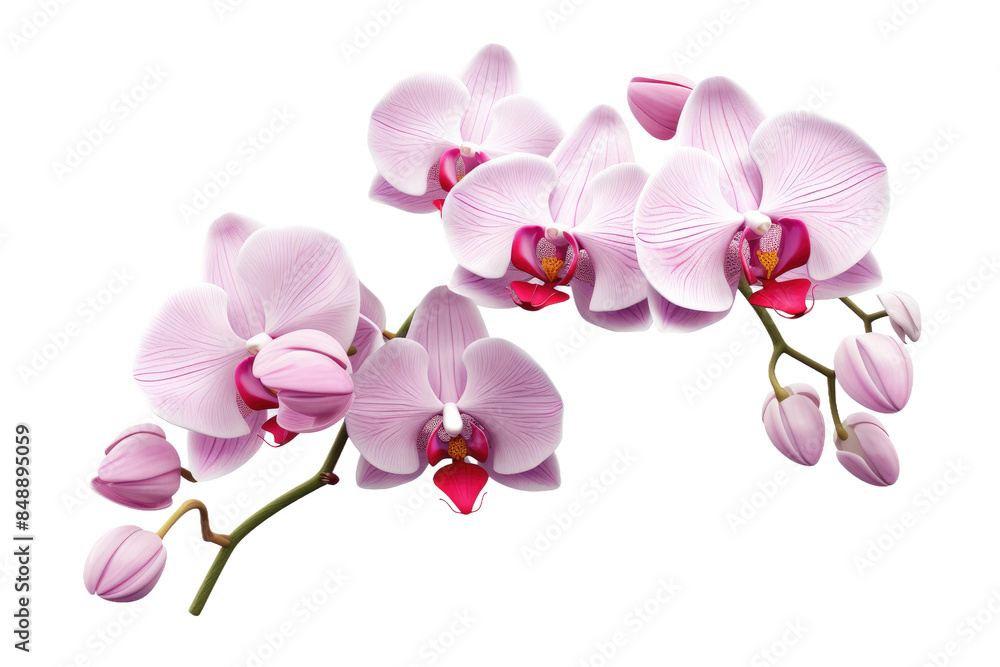 Fototapeta premium A Symphony of Pink Blossoms on a Clear PNG or White Background.