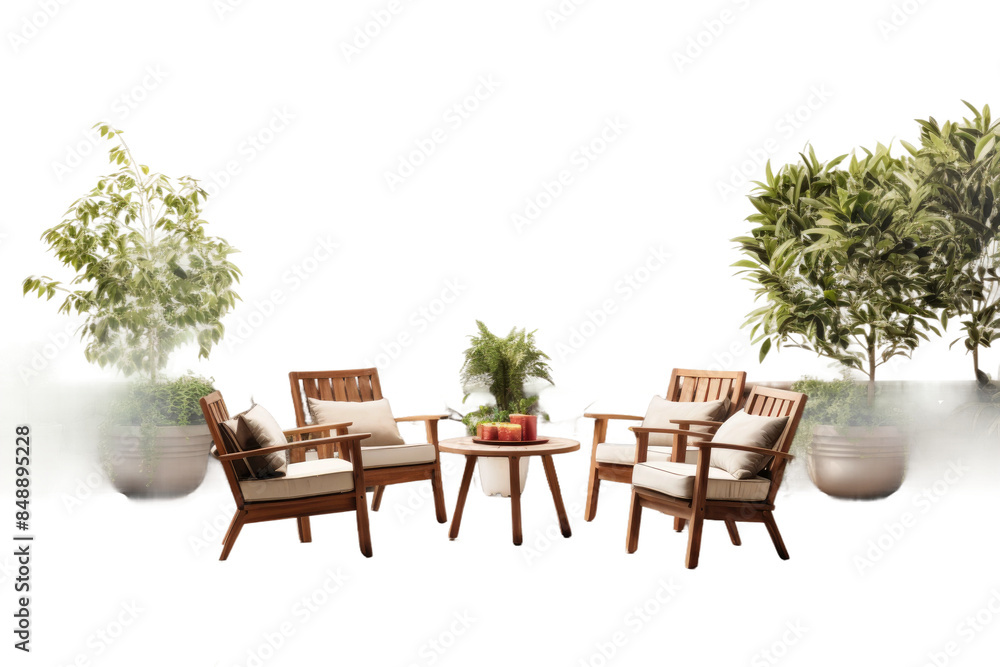 Fototapeta premium The Wooden Symphony on a Clear PNG or White Background.