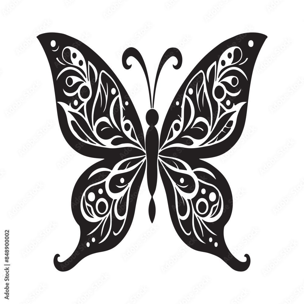 Fototapeta premium Butterfly Silhouette Vector Art