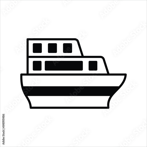 ferry icon with white background vector stock illustration © pixel Btyess