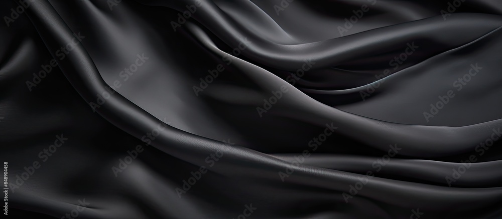 Obraz premium A small dark black pattern on silk fabric creating a textured background with a unique combination of lines colors and shadows perfect for a copy space image