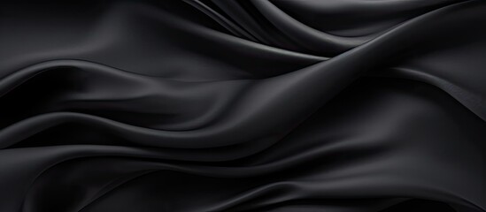 A small dark black pattern on silk fabric creating a textured background with a unique combination of lines colors and shadows perfect for a copy space image