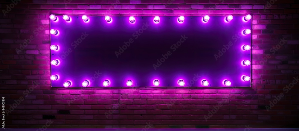 Obraz premium Neon sign in purple color displaying comedy text on a wall with space for writing or images. Copy space image. Place for adding text and design