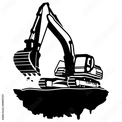 excavator digging a hole