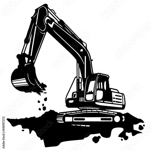 excavator digging a hole