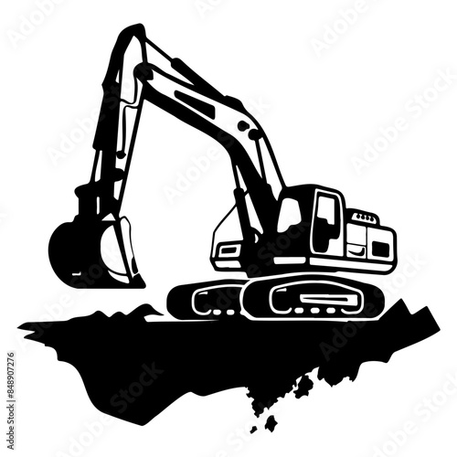 excavator digging a hole