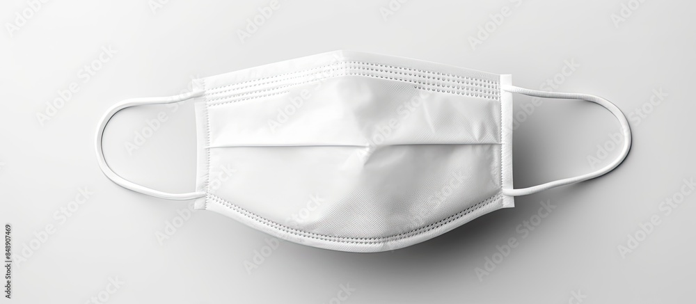 Isolated white medical mask for protection against pollution viruses flu and coronavirus with copy space image Isolated white medical mask for protection against pollution viruses flu and coronavirus with copy space image