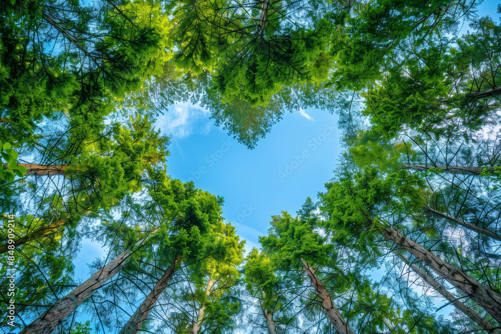 Fototapeta premium Love in Nature, Heart-Shaped Tree Canopy