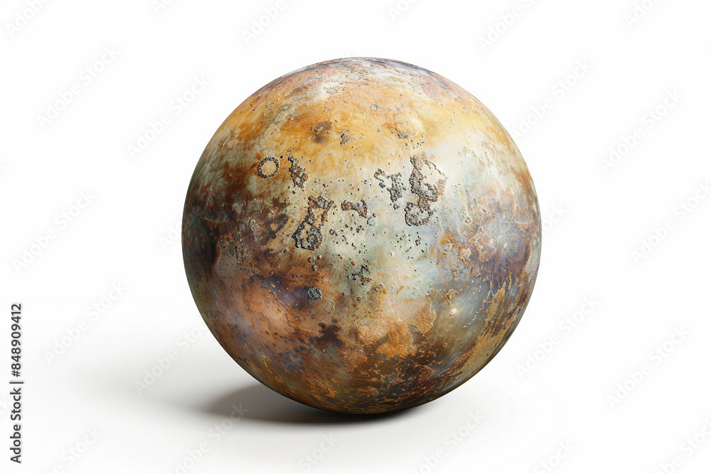 Fototapeta premium Mercury 3d model planet concept white background