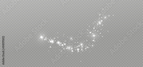 Glow light effect. Vector illustration. Christmas flash. dust	