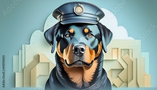 A rottweiler watchdog on duty