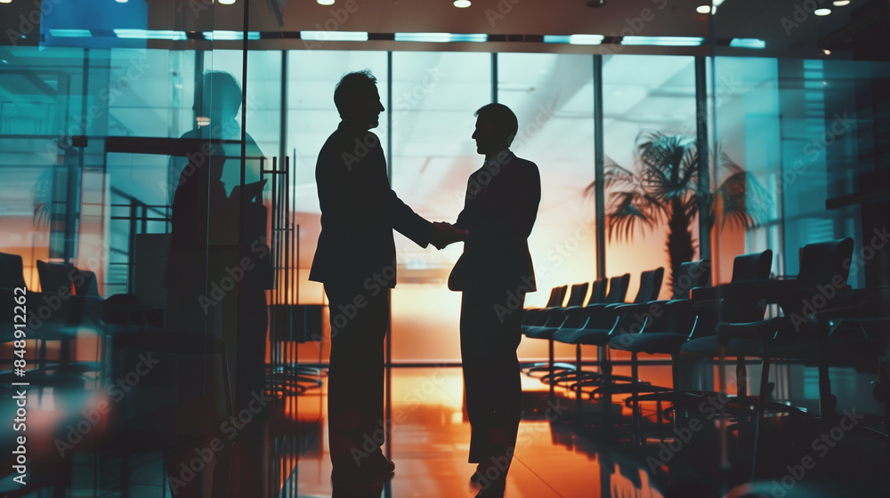 custom made wallpaper toronto digitalCorporate Executives Sealing a Strategic Alliance with a Confident Handshake in an Elegant Conference Room Reflecting Professionalism and Successful Negotiation