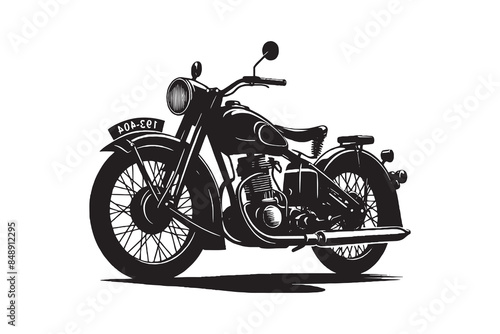 Retro Vintage Motorcycle silhouette Vector Illustration Artwork