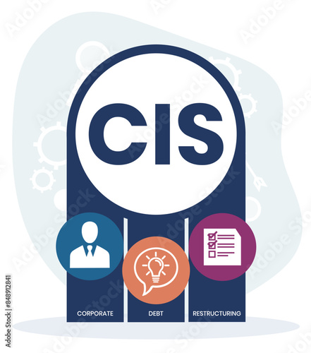 CIS. CLIENT INFORMATION SHEET acronym. Concept with keyword and icons. Flat vector illustration. Isolated on white.