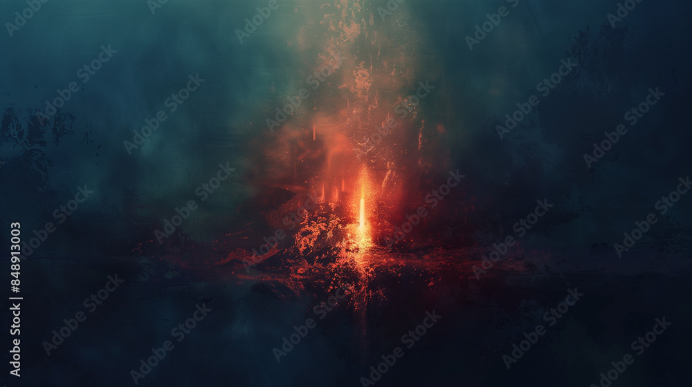 Obraz premium small bright light emerging from a dense dark background