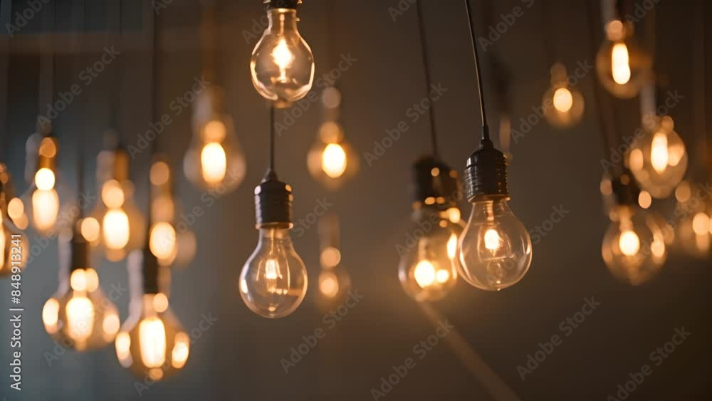 Bulbs Hanging From Ceiling Generative AI Bulbs Hanging From Ceiling Generative AI