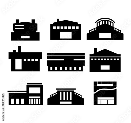 Vector Set of Warehouse Symbols for Map Illustration