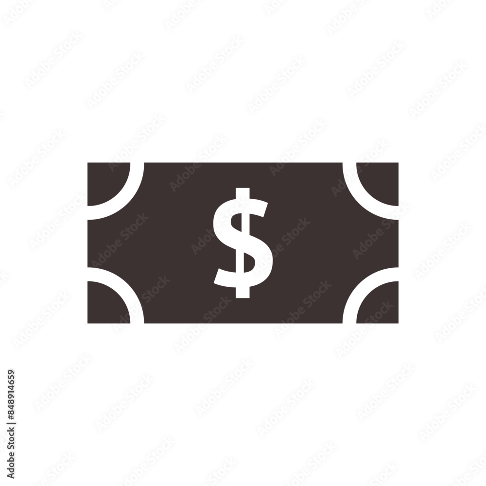 Banknote icon with dollar symbol Banknote icon with dollar symbol