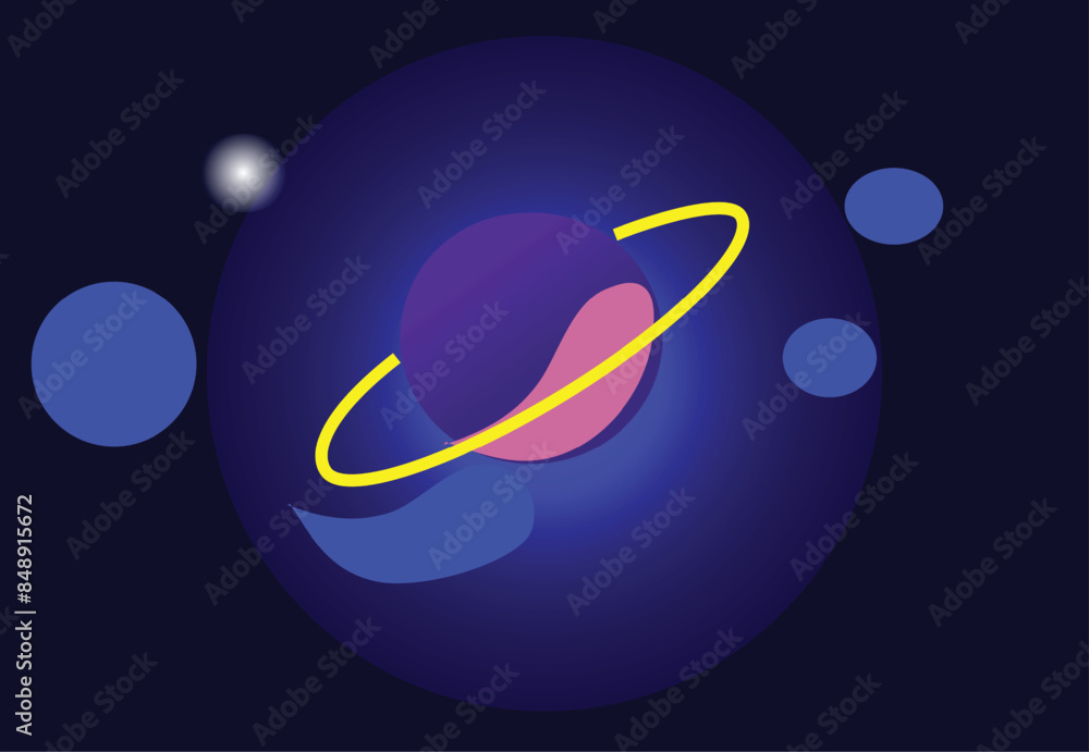 Fototapeta premium illustration of an background with the Saturn